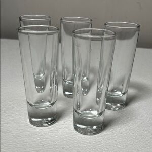 Libbey Crisa 2 Ounce Tall Shot Glass Barware Set Of 5 Weighted Base Clear
